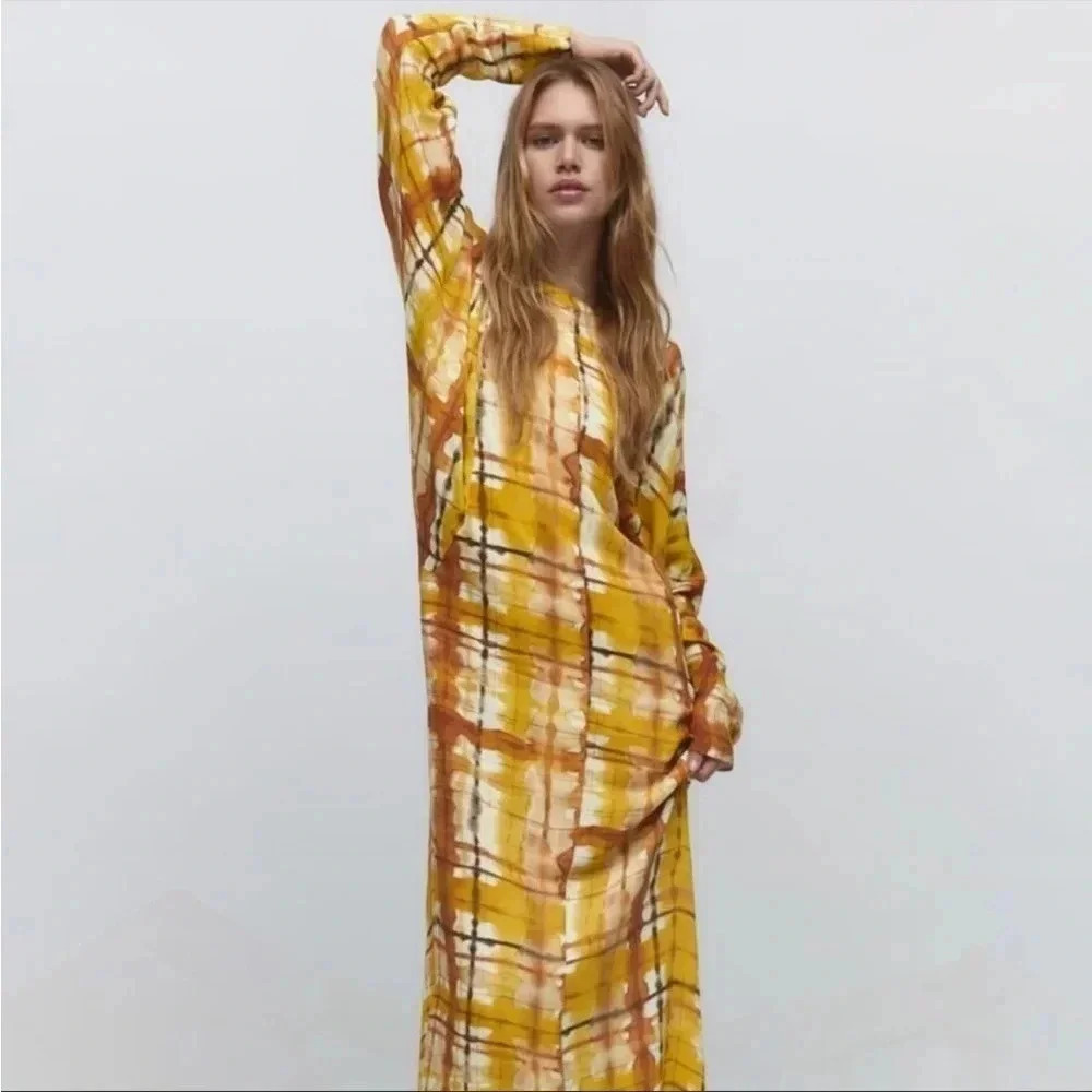 Zara printed  maxi dress
